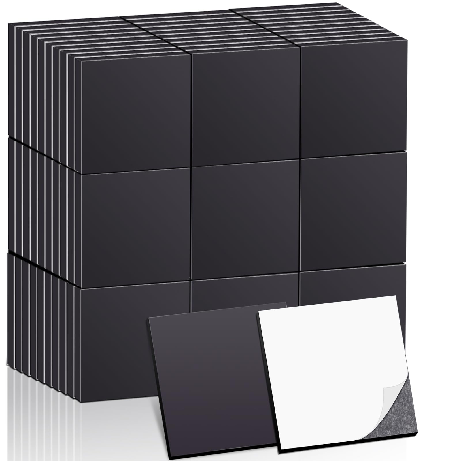 Amazon.co.jp: 100枚 マグネットシート四角 両面テープ付き 強力